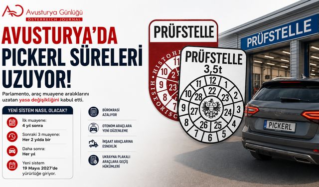 Avusturya'da araç muayene sistemi değişiyor: "Pickerl" süresi uzatılıyor