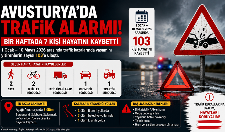 Avusturya’da Bir Haftada 7 Kişi Trafik Kazalarında Hayatını Kaybetti
